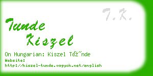 tunde kiszel business card